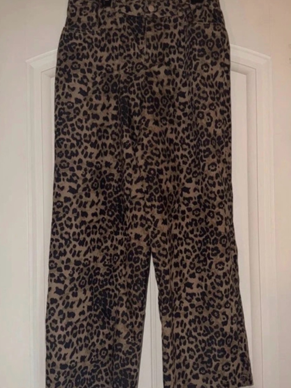 SHEIN Leopard Print Cropped Wide-Leg Pants - Brown & Black